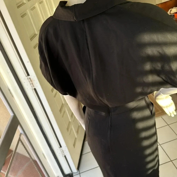 Vintage tuxedo style black dress size 42 or about a us 6 wool - Picture 13 of 16